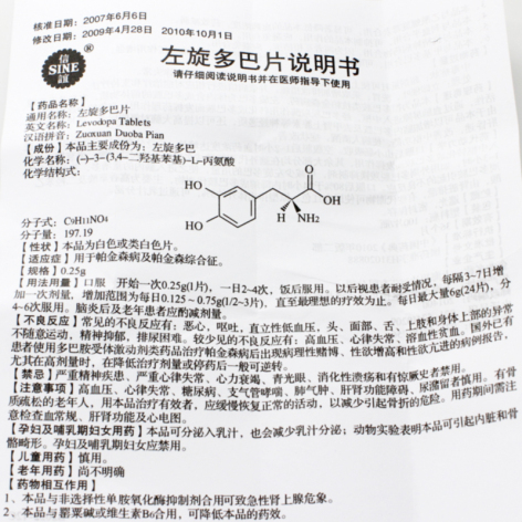 左旋多巴片(福达)包装侧面图4 左旋多巴片(福达)包装侧面图4