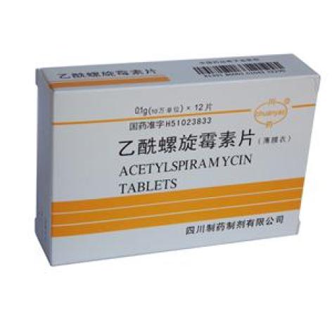 乙酰螺旋霉素片(四川制药)包装主图 乙酰螺旋霉素片(四川制药)包装主图