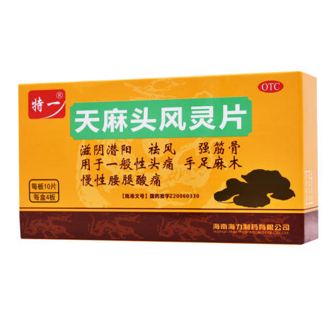 天麻头风灵片(特一)包装主图 天麻头风灵片(特一)包装主图