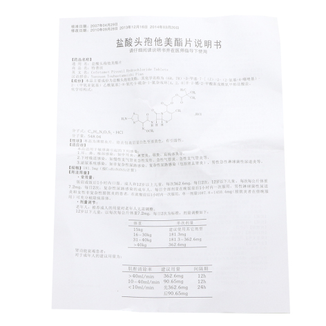 盐酸头孢他美酯片(特普欣)包装侧面图4 盐酸头孢他美酯片(特普欣)包装侧面图4
