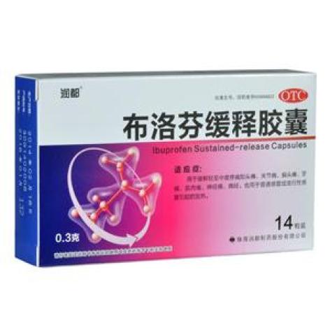 布洛芬缓释胶囊(润都)包装主图 布洛芬缓释胶囊(润都)包装主图