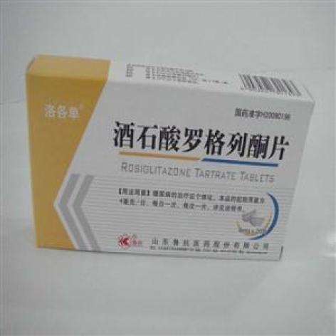 酒石酸罗格列酮片(洛各单)包装主图 酒石酸罗格列酮片(洛各单)包装主图