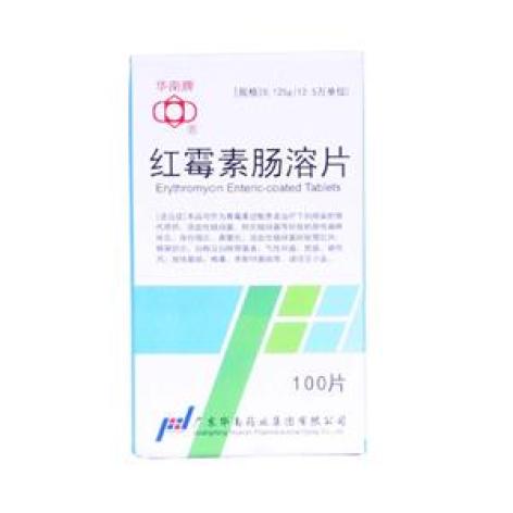 红霉素肠溶片(华南牌)包装主图 红霉素肠溶片(华南牌)包装主图