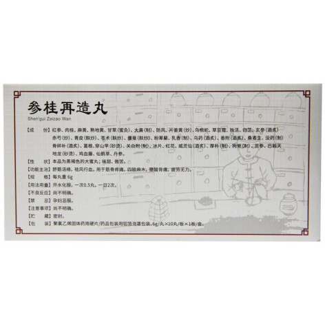 参桂再造丸(包中)包装侧面图3 参桂再造丸(包中)包装侧面图3