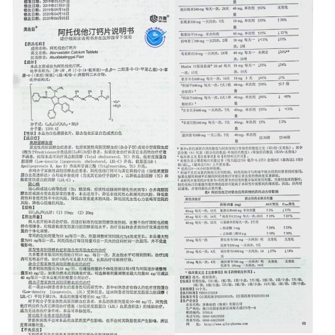 阿托伐他汀钙片(美达信)包装侧面图3