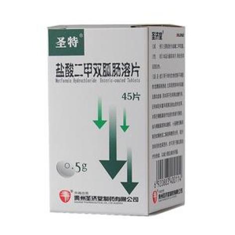 盐酸二甲双胍肠溶片(圣特)包装主图 盐酸二甲双胍肠溶片(圣特)包装主图