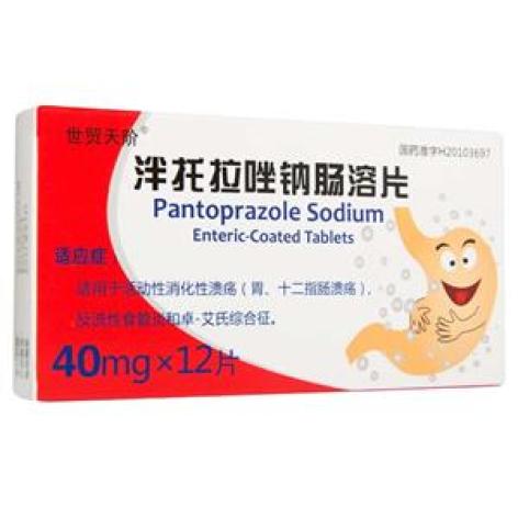 泮托拉唑钠肠溶片(世贸天阶)包装主图 泮托拉唑钠肠溶片(世贸天阶)包装主图