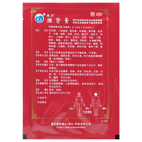 腰肾膏(德众)包装侧面图3 腰肾膏(德众)包装侧面图3