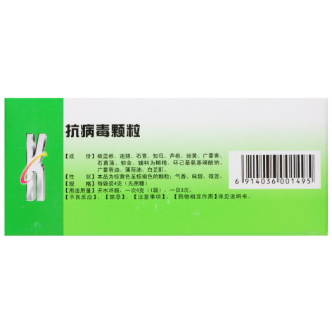 抗病毒颗粒(丽珠)包装侧面图2