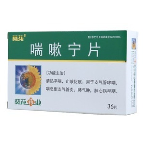 喘嗽宁片(葵花)包装主图 喘嗽宁片(葵花)包装主图