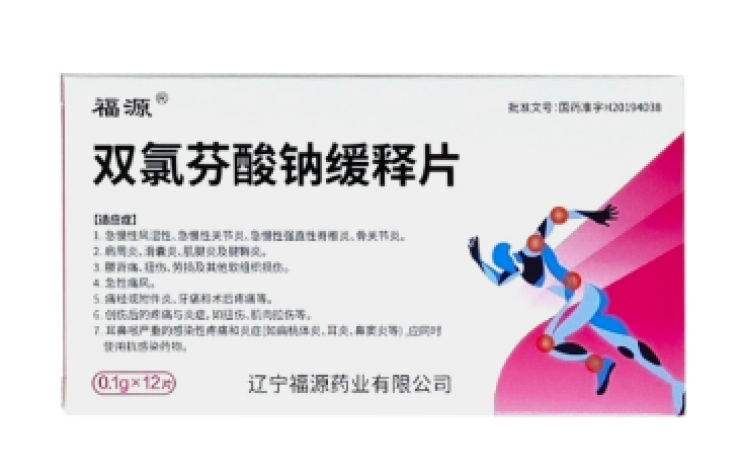 双氯芬酸钠缓释片(福源)包装侧面图2