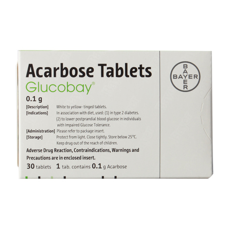 阿卡波糖片(拜唐苹)包装侧面图2 阿卡波糖片(拜唐苹)包装侧面图2