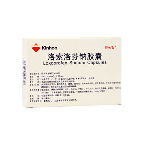 洛索洛芬钠胶囊(金鸿)包装侧面图2 洛索洛芬钠胶囊(金鸿)包装侧面图2