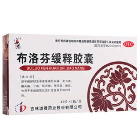 布洛芬缓释胶囊(道君)包装主图 布洛芬缓释胶囊(道君)包装主图