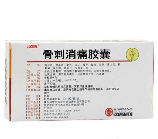 骨刺消痛胶囊(汉唐)包装侧面图3 骨刺消痛胶囊(汉唐)包装侧面图3