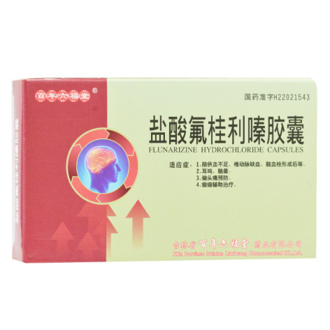 盐酸氟桂利嗪胶囊(六福堂)包装主图 盐酸氟桂利嗪胶囊(六福堂)包装主图
